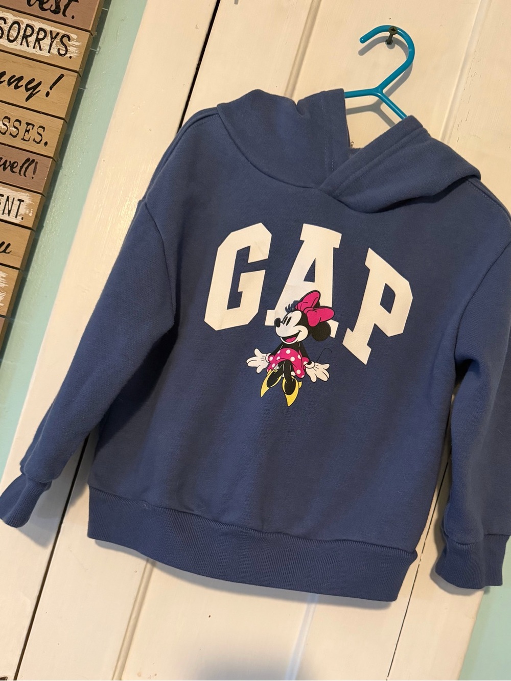 GAP Girls Navy Hoodie with Minnie Mouse Graphic